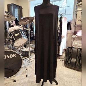 New with Tags Chico's Double Layer Bi Color Midi Dress in Black and White Size 3